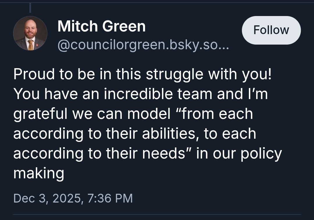 Mitch Green from each according to abilities post